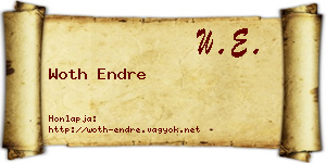 Woth Endre névjegykártya